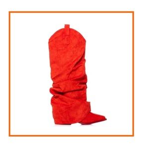 Orange-Red hidden heel boots